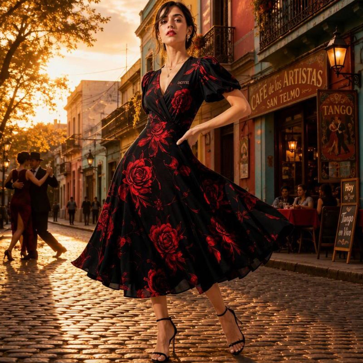 Women’s Autumn Natural Viscose Midi Dress