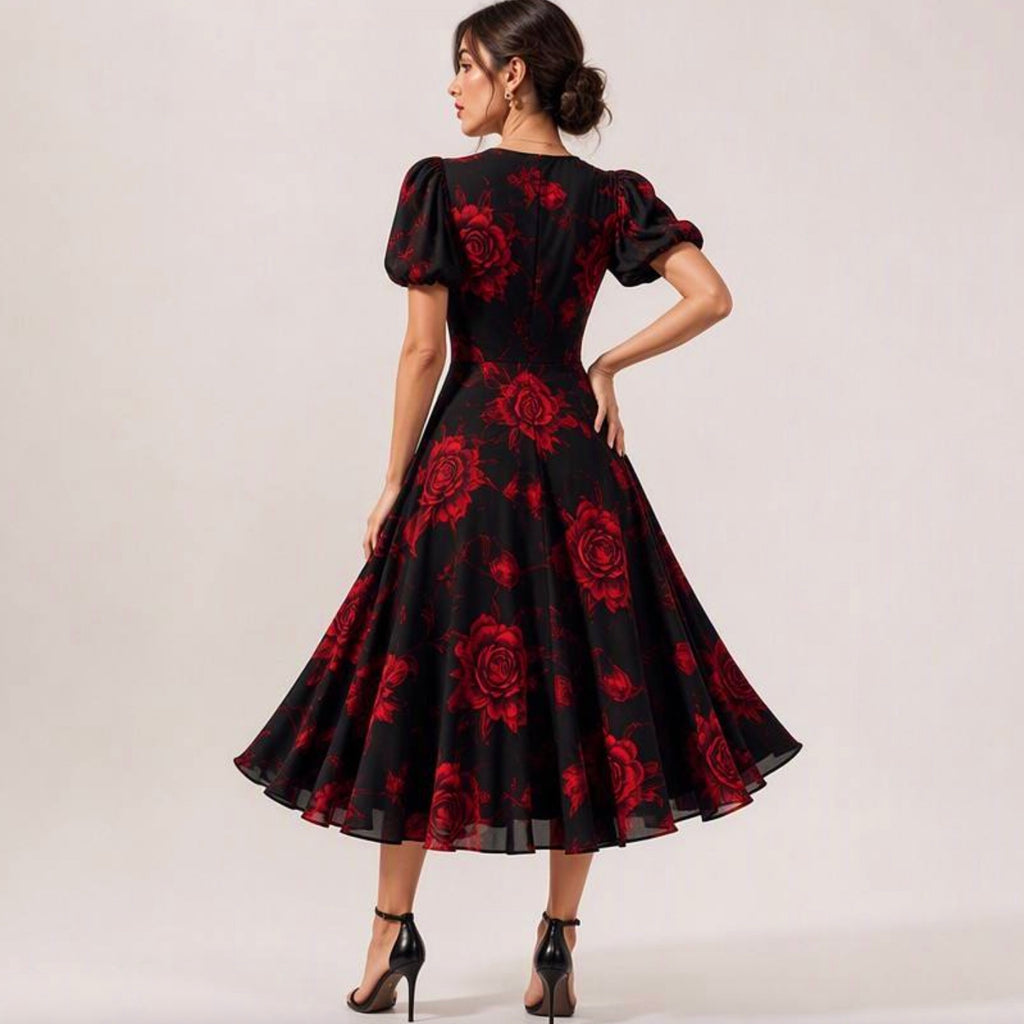 Women’s Autumn Natural Viscose Midi Dress
