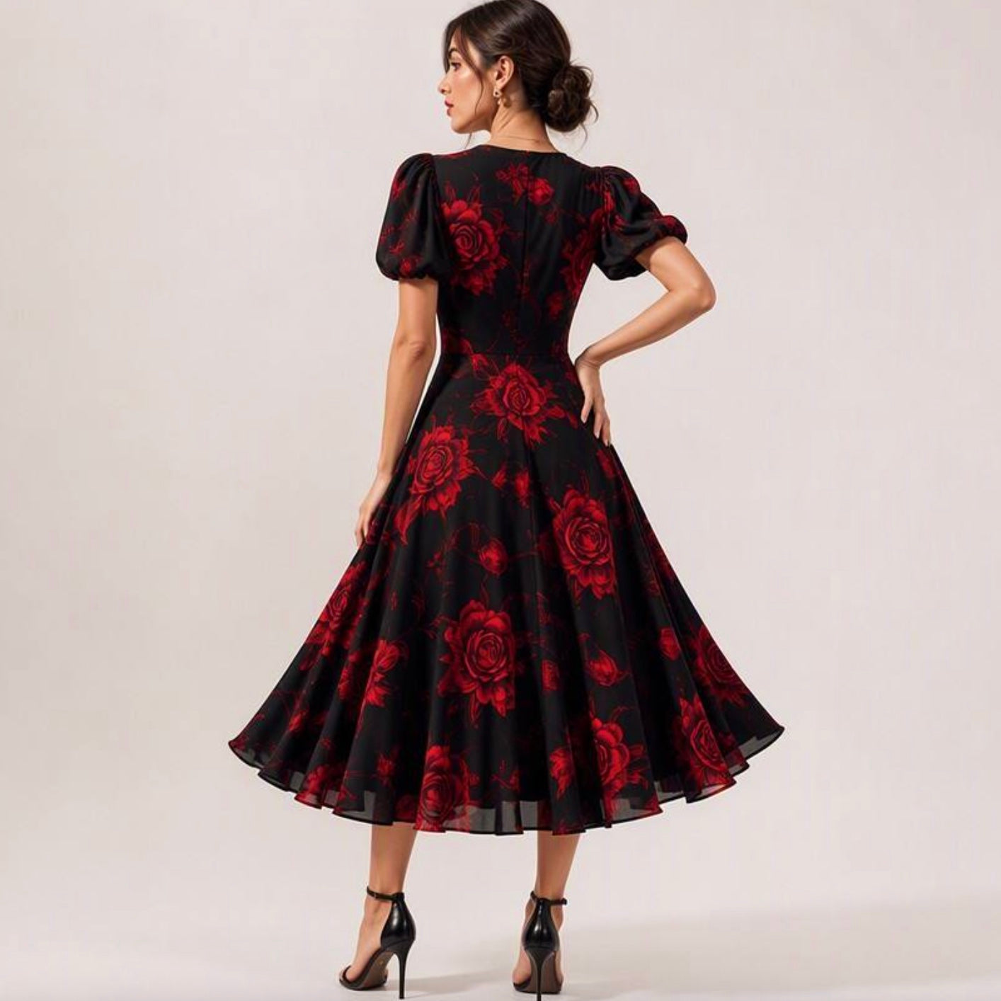 Women’s Autumn Natural Viscose Midi Dress