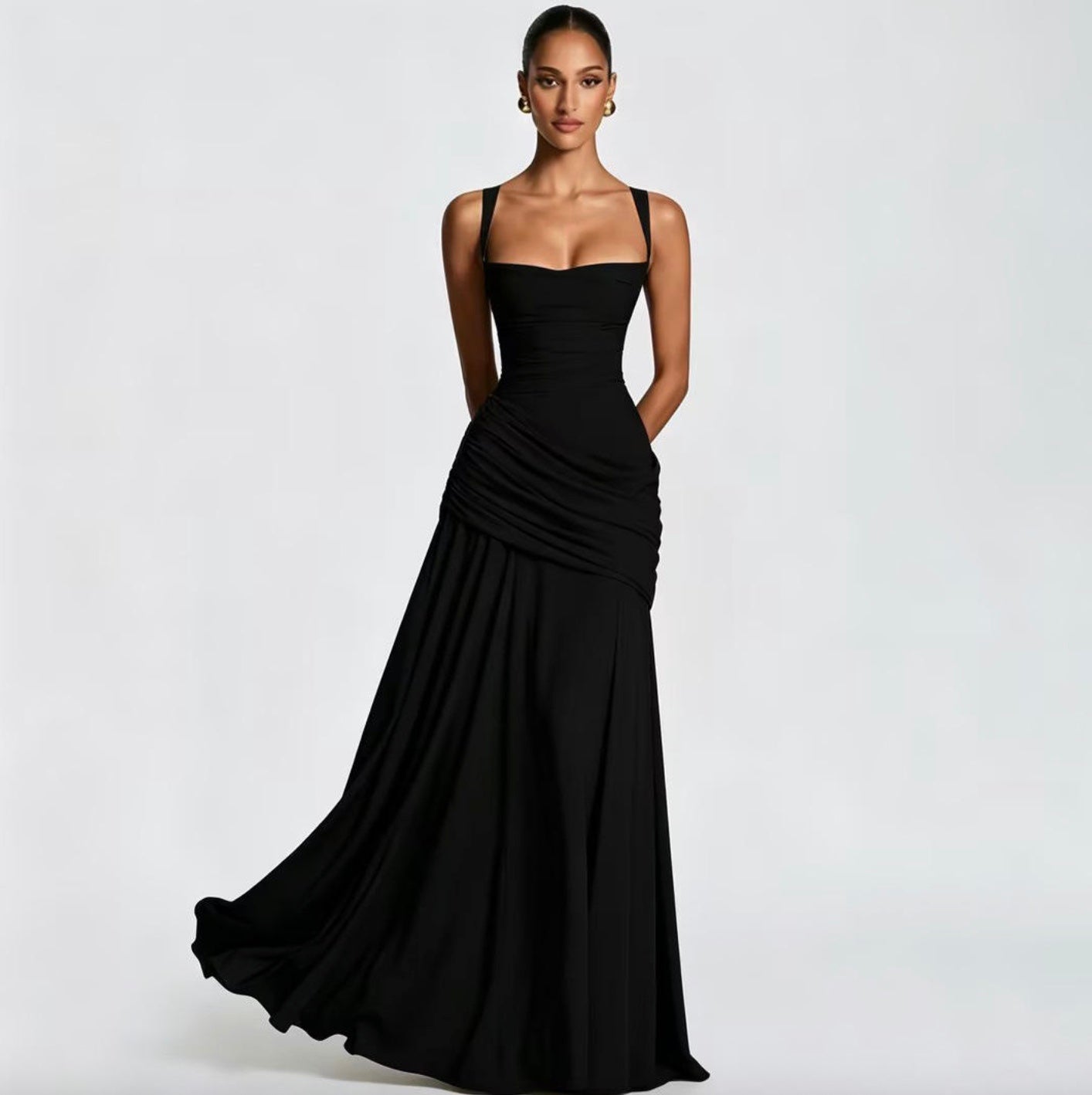Women’s Square Neck Ruched Dress